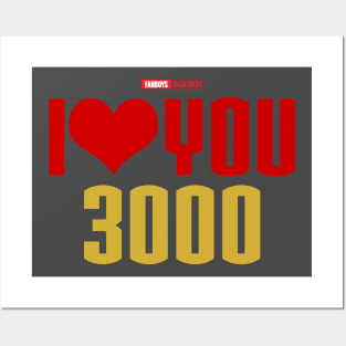 I Love You 3000 v1 (red gold flat) Posters and Art